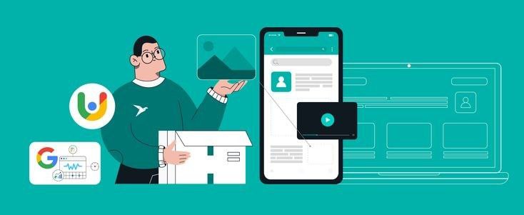 picture of a person making an app by using drag and drop features