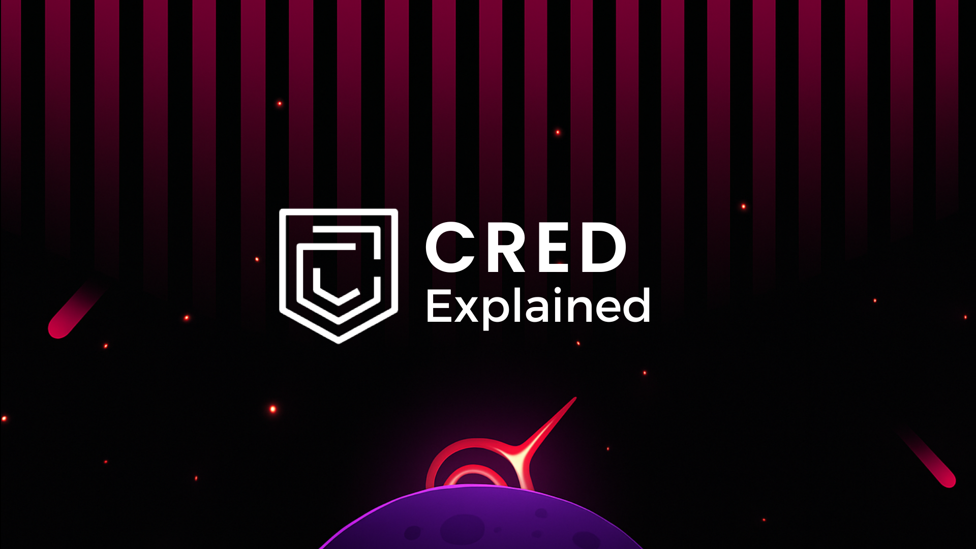 Futuristic landscape with magenta tones representing CRED’s premium fintech brand identity.